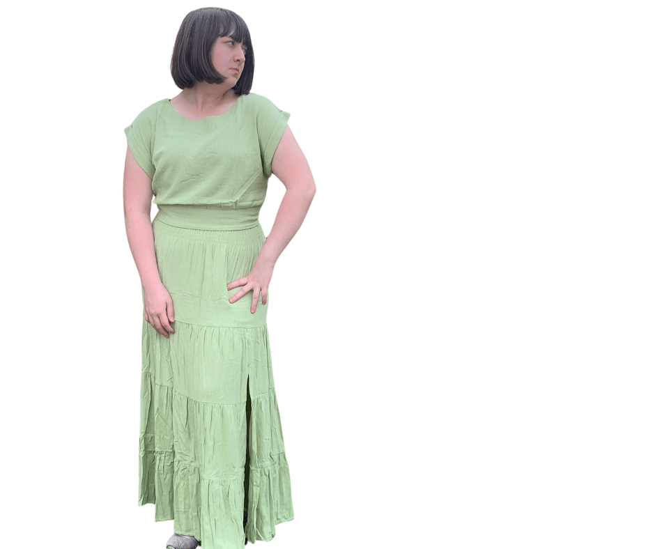 Two Piece Linen Top and Skirt Set - Cowtown Bling N Things