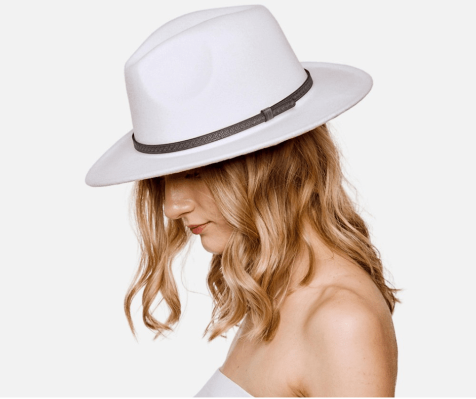 Two Tone Felt Wide Brim Hat - Cowtown Bling N Things