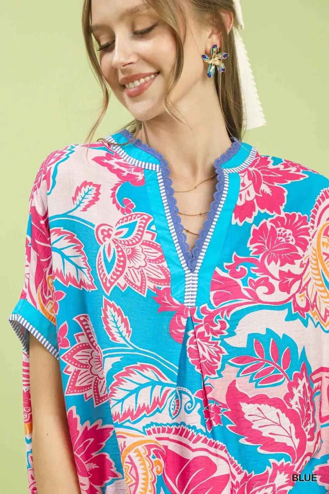 Umgee Abstract Print Oversized Top - Cowtown Bling N Things