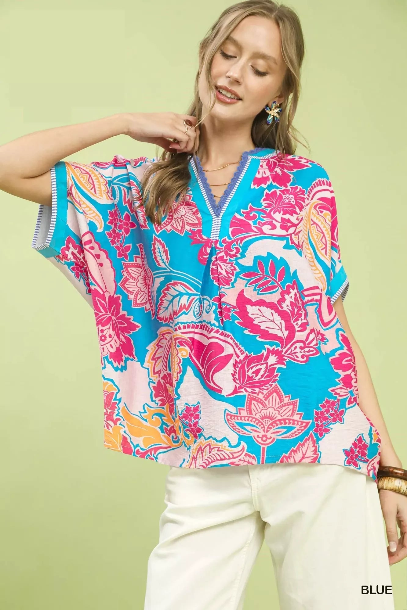 Umgee Abstract Print Oversized Top - Cowtown Bling N Things