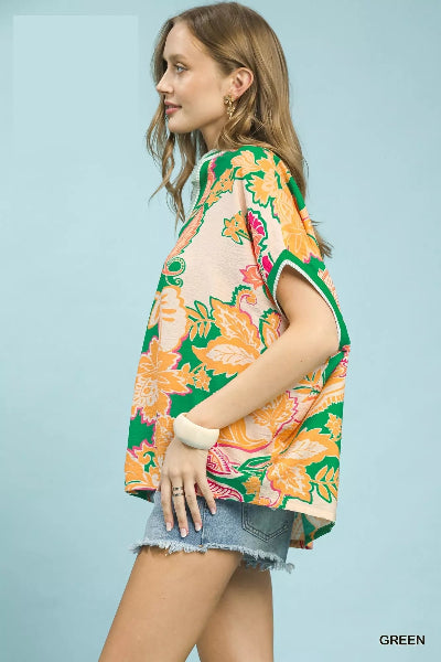 Umgee Abstract Print Oversized Top - Cowtown Bling N Things