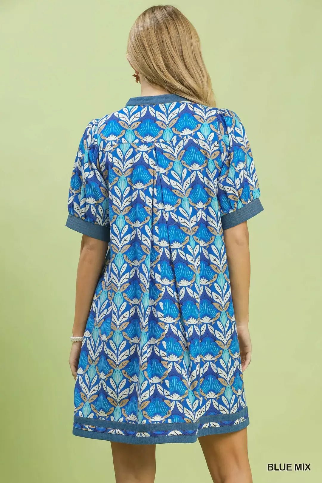 Umgee Mix Tile Print Mini Dress - Cowtown Bling N Things