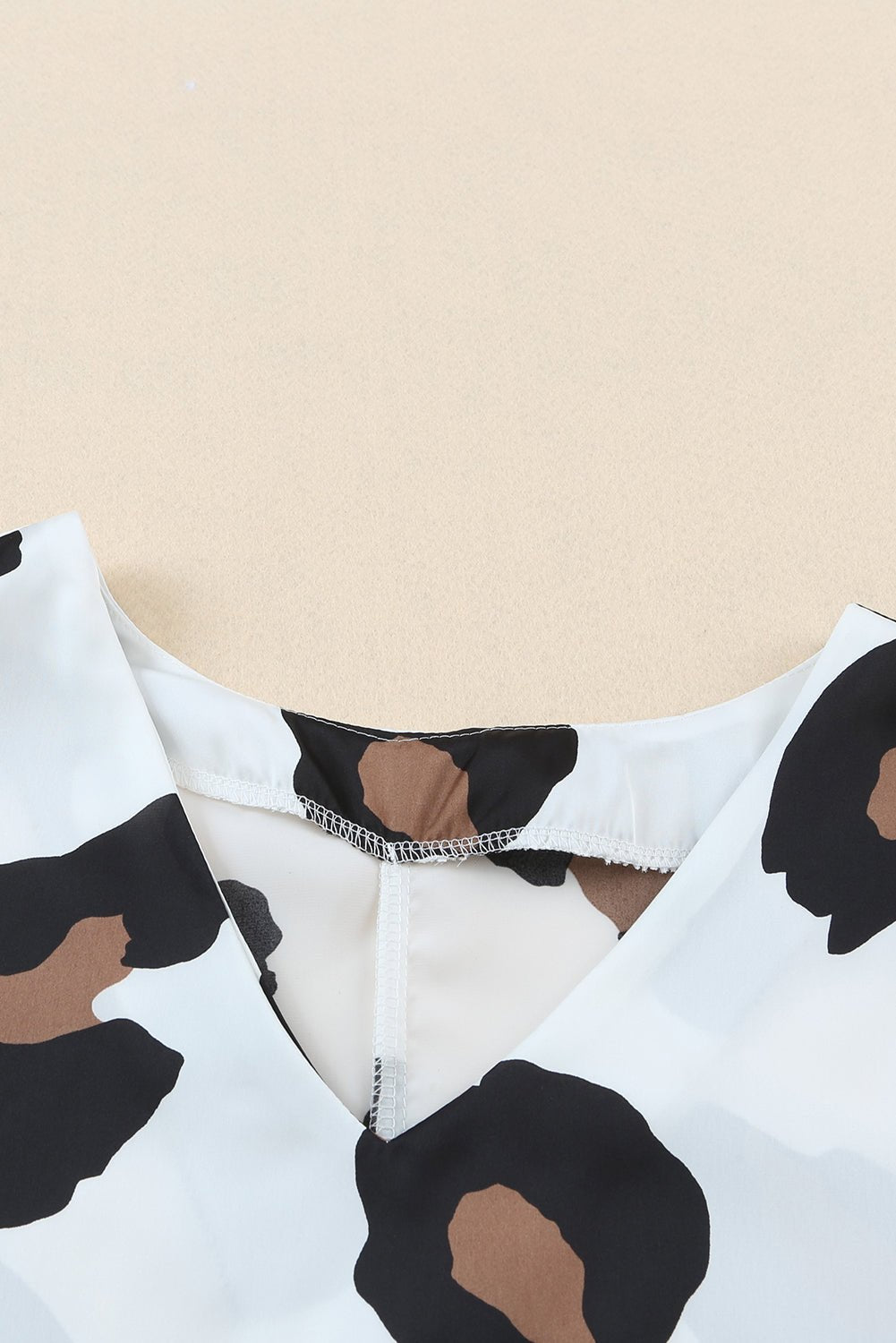 V Neck Ruched Short Sleeve Leopard Print Short Sleeve Blouse - Cowtown Bling N Things