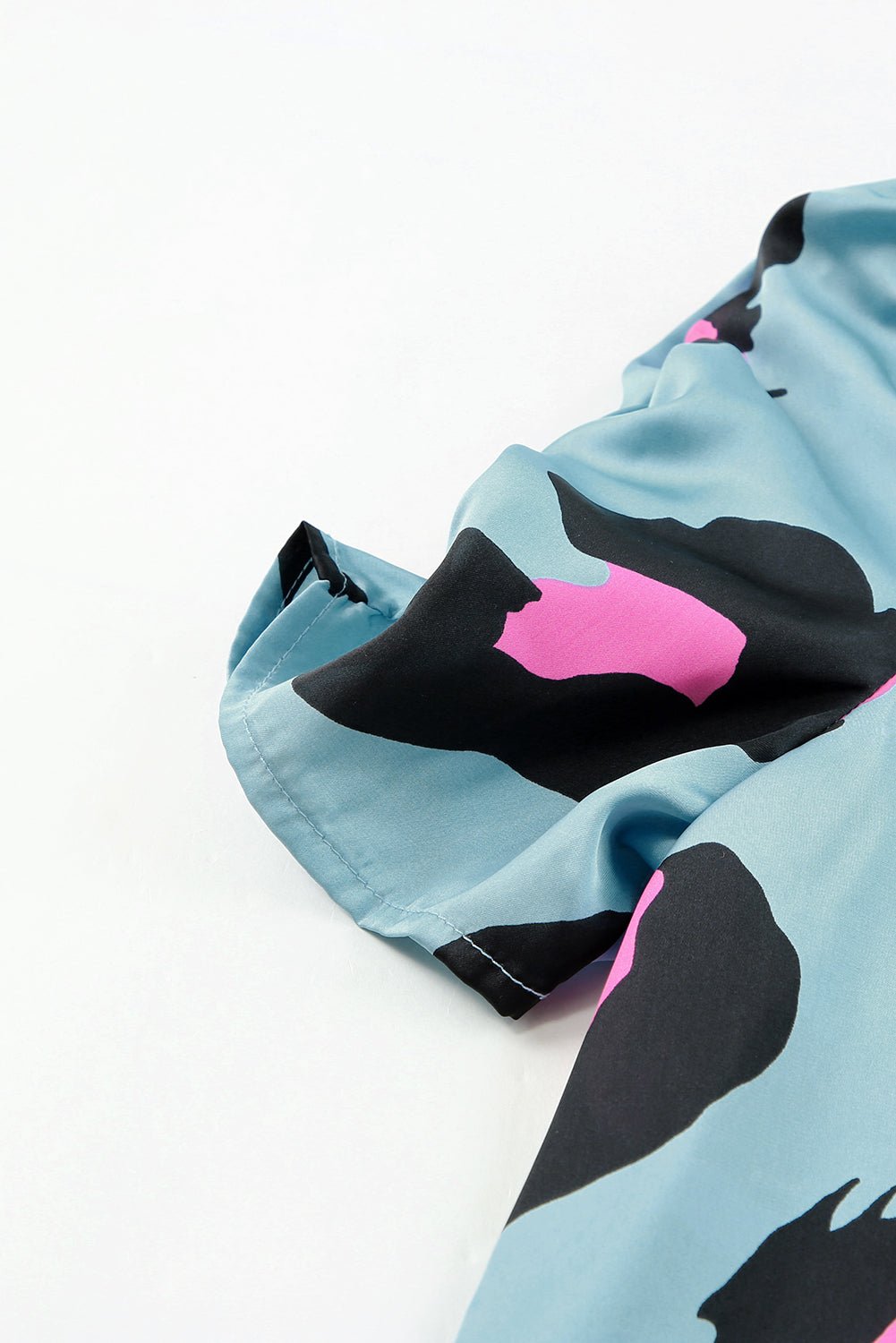 V Neck Ruched Short Sleeve Leopard Print Short Sleeve Blouse - Cowtown Bling N Things