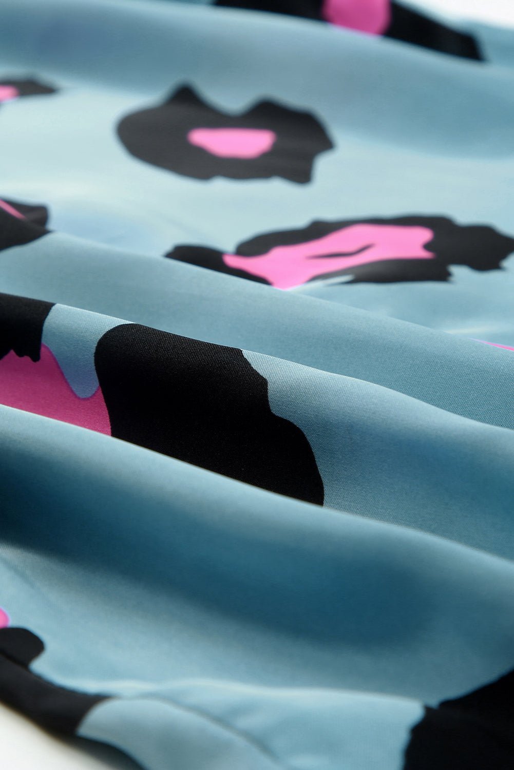 V Neck Ruched Short Sleeve Leopard Print Short Sleeve Blouse - Cowtown Bling N Things