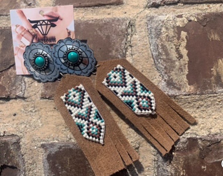 Western Leather Earrings - Cowtown Bling N Things