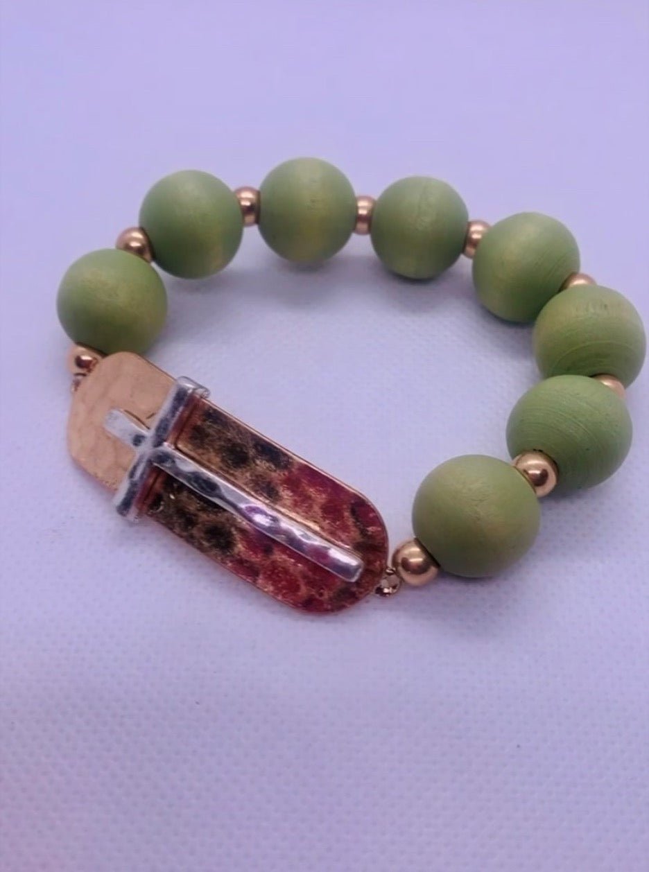 Wood Bead Bracelet - Cowtown Bling N Things