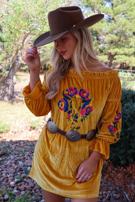 Embroidery Bell Sleeve Tunic - Cowtown Bling N Things