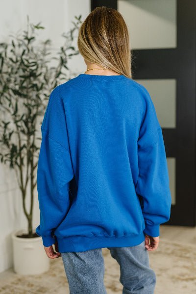 Zenana Sunday Snug Relaxed Pullover in Ocean Blue - Cowtown Bling N Things