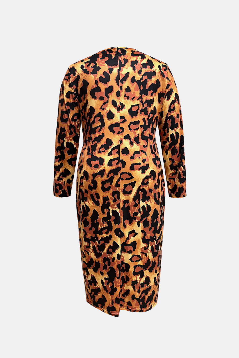 Surplice Neck Leopard Long Sleeve Dress - Cowtown Bling N Things