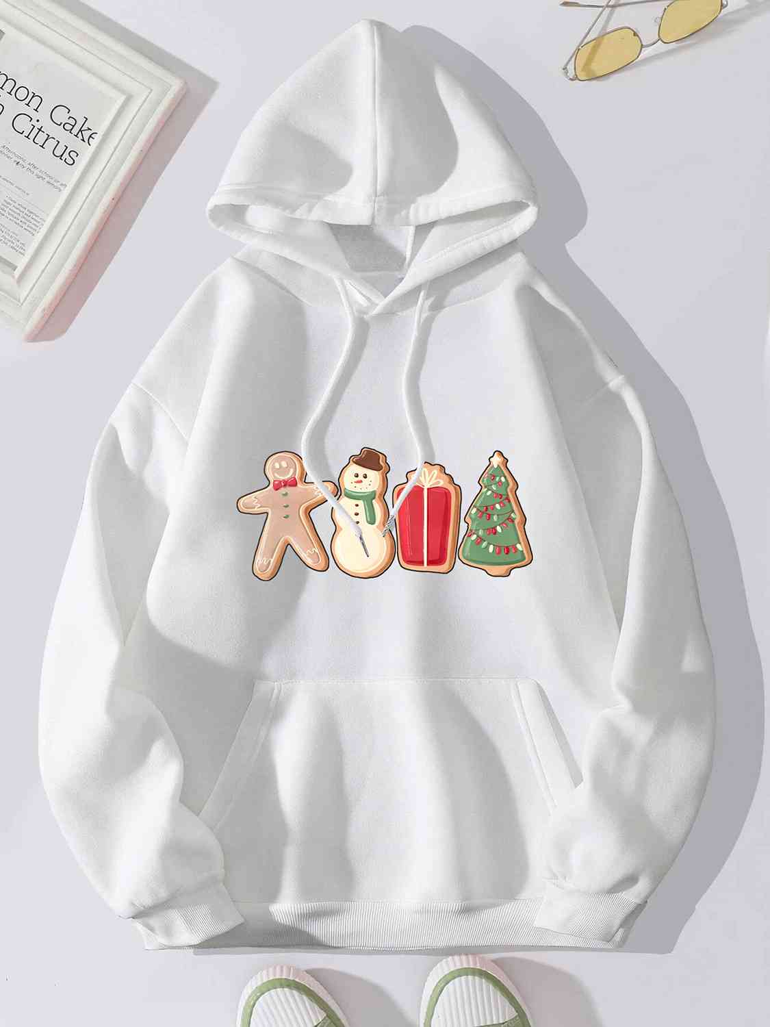 Graphic Drawstring Hoodie with Pocket - Cowtown Bling N Things