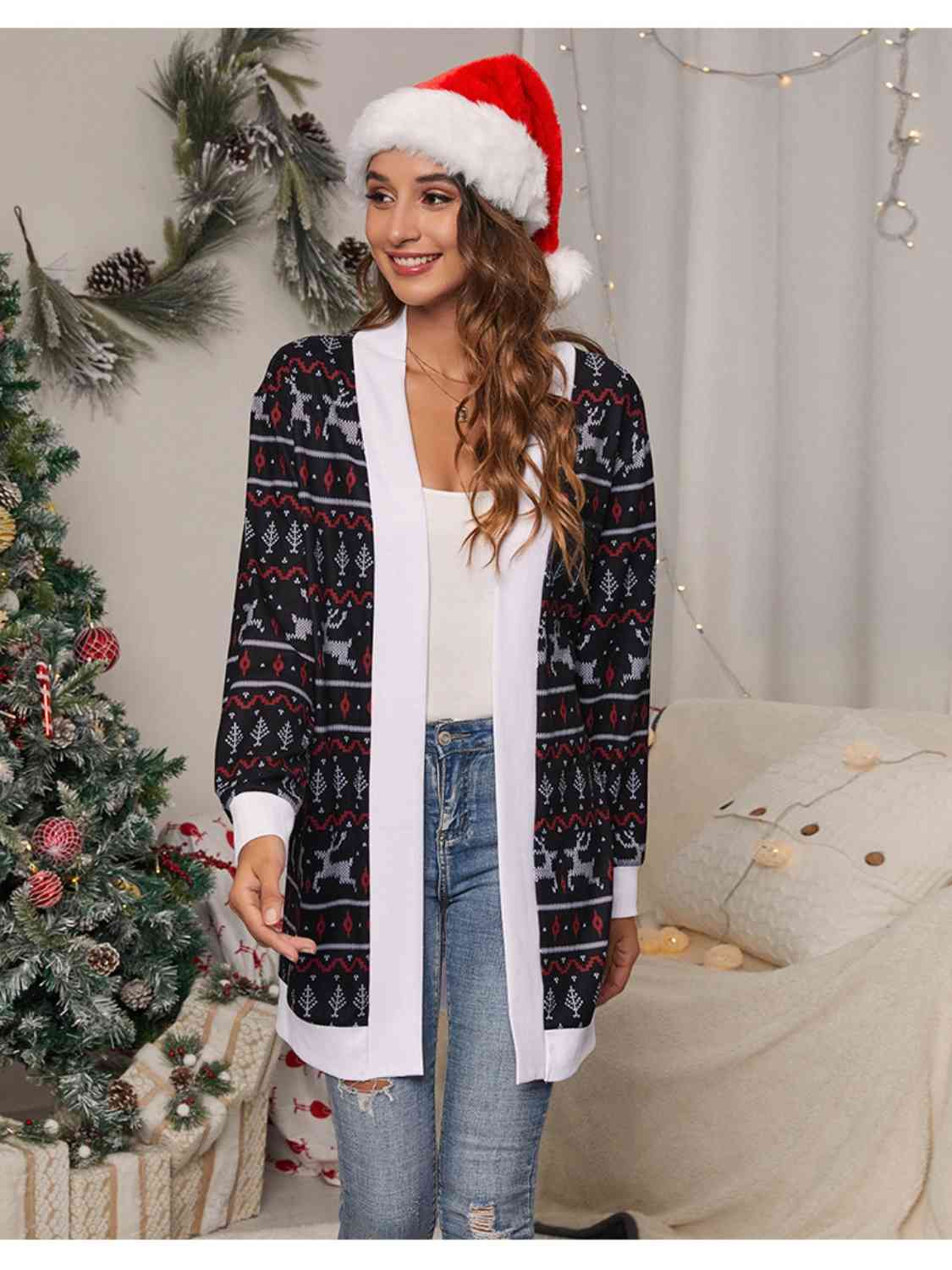 Christmas Open Front Cardigan - Cowtown Bling N Things