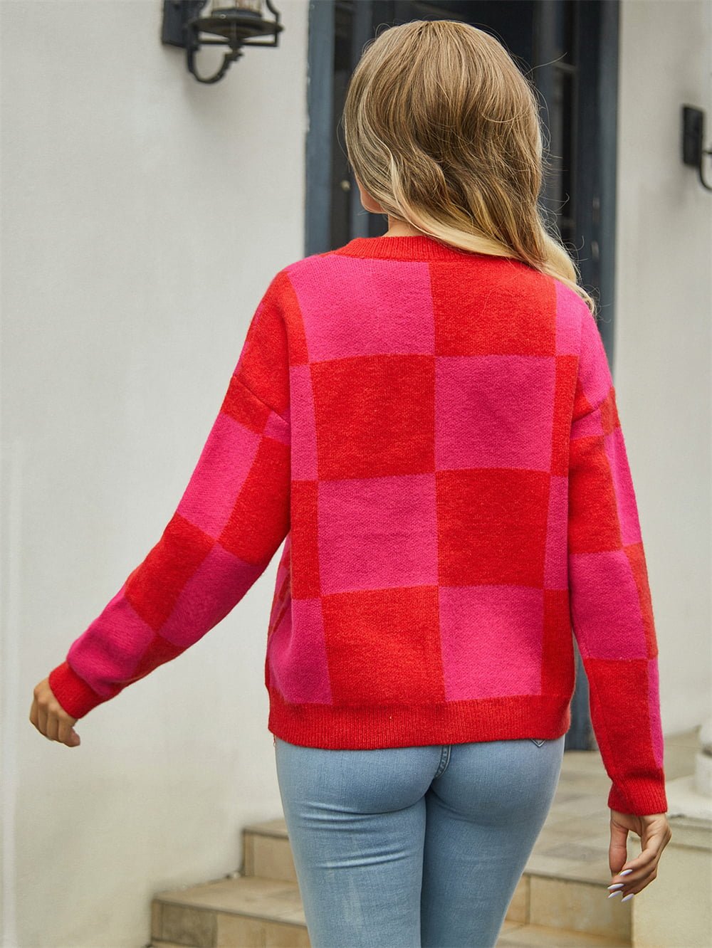 Plaid V - Neck Dropped Shoulder Cardigan - Cowtown Bling N Things