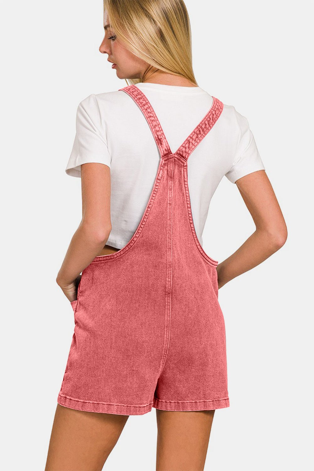 Zenana Washed Knot Strap Rompers - Cowtown Bling N Things