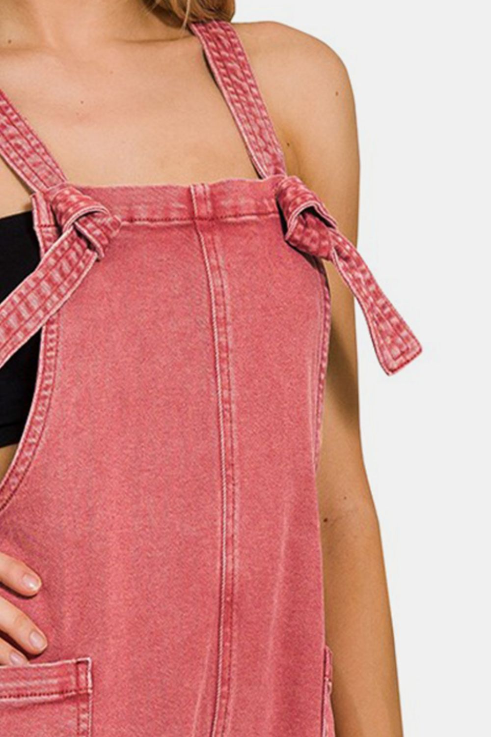 Zenana Washed Knot Strap Rompers - Cowtown Bling N Things